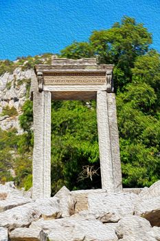  anatolia    from    the hill in asia turkey termessos old architecture and nature 