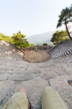  old  temple and theatre in arykanda antalya turkey asia sky and ruins