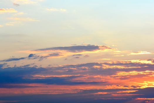 Fiery orange sunset sky. Beautiful sky.