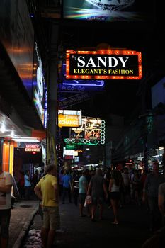 PATTAYA, THAILAND - DECEMBER 13: Nightlife on walking street on December 13, 2013 in Pattaya.