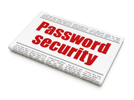 Protection concept: newspaper headline Password Security on White background, 3d render