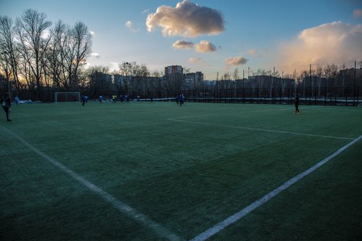 Soccer field and clouds 2016 march 19