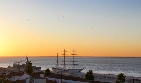 A view of new dawn from the balcony in Alfama, Lisbon