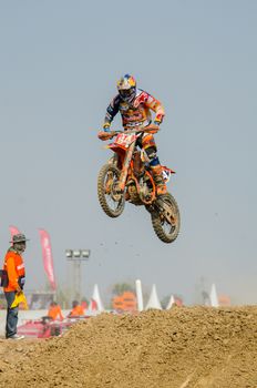 SUPHANBURI - MARCH 06 : Jeffrey Herlings #84 with KTM Motorcycle in competes during the FIM MXGP Motocross Wolrd Championship Grand Prix of Thailand 2016 on March 06, 2016 in Suphanburi, Thailand.