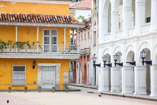 Corner at the Plaza de la Proclamacion in Cartagena de Indias