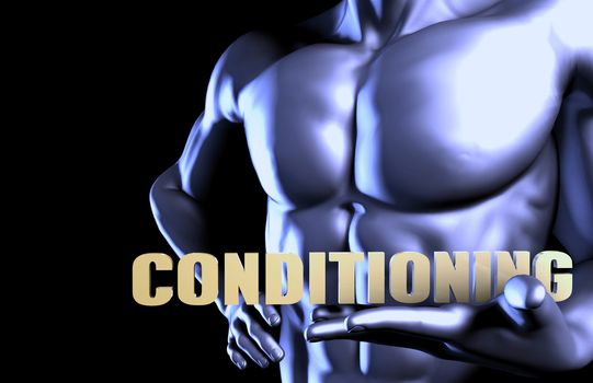 Conditioning With a Business Man Holding Up as Concept