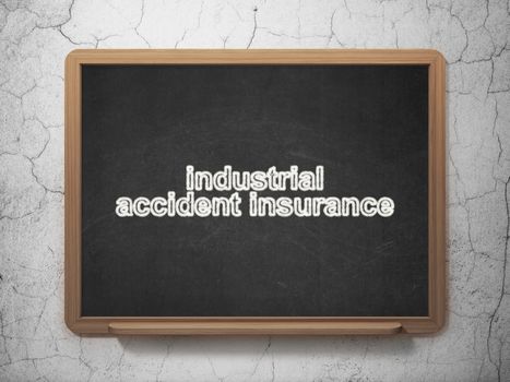 Insurance concept: text Industrial Accident Insurance on Black chalkboard on grunge wall background