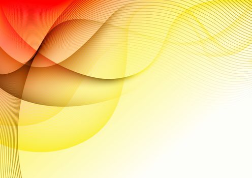 Abstract Wave Lines Background - Warm Colored Illustration