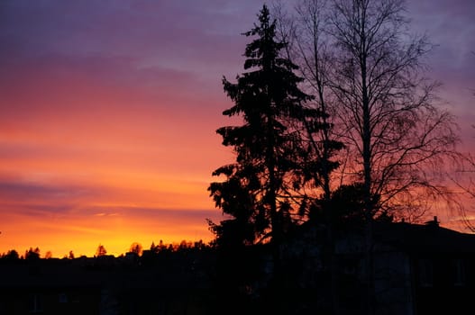 Beautiful sunset in Oslo