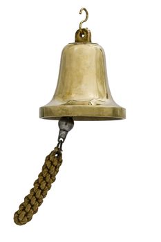 Brass bell, isolated on white background