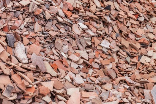 Discarded pottery shards from archeological dig at Alexandrian Troas