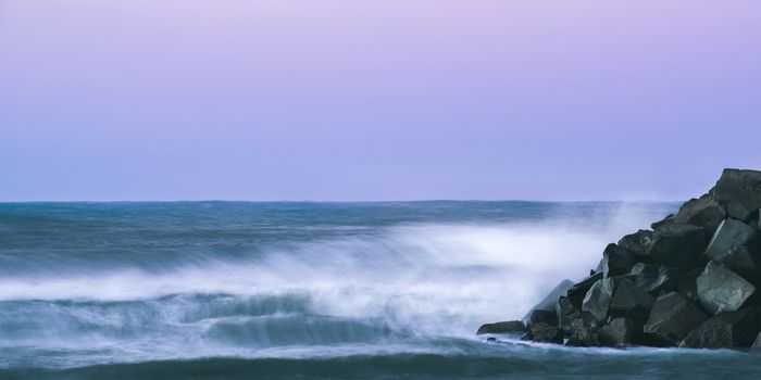 Mooloolaba beach at dusk. Sunshine Coast, Queensland.