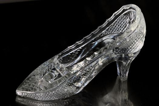 Glass Slipper isolated on a black background