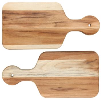 Pair of Bamboo Cutting Boards isolated over white background.