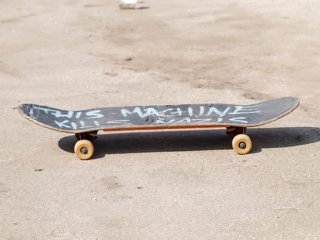 old used wooden skateboard    