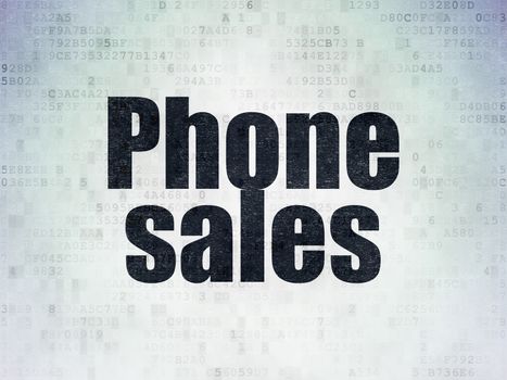 Marketing concept: Painted black word Phone Sales on Digital Paper background