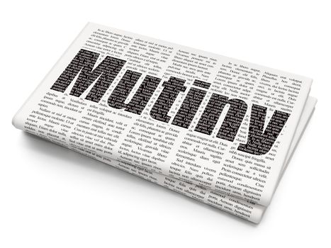 Political concept: Pixelated black text Mutiny on Newspaper background