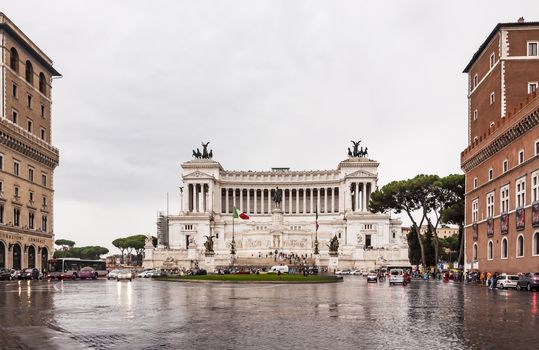 piazza Venezia, National Monument of Victor Emmanuel II at night, Rome, Italy.