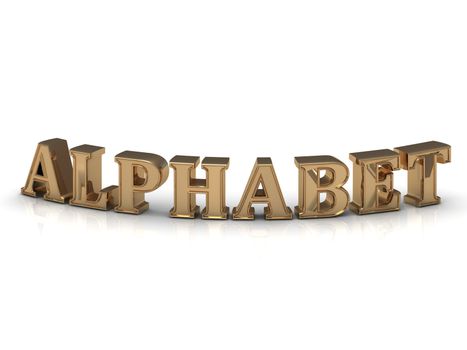 ALPHABET - bright gold bend word on a white background
