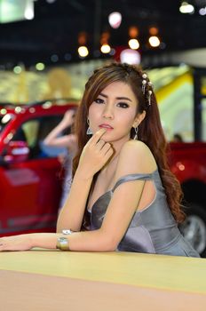 NONTHABURI - MARCH 22: Unidentified model on display at The 37th Bangkok International Thailand Motor Show 2016 on March 22, 2016 Nonthaburi, Thailand.