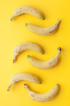 Peel banana and fruit on a yellow background and colorful background