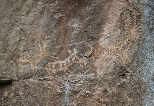 Prehistoric drawings at Lipci Rock, Montenegro