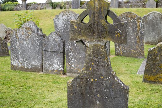 gravestones at ancient graveyard in St Canice’s Cathedral in kilkenny city ireland