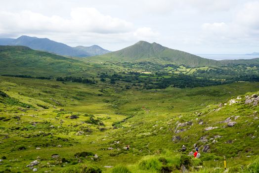 hikers on the kerry way in irelands wild atlantic way