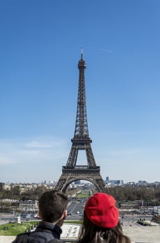 the famous Eiffel Tower in Paris, France