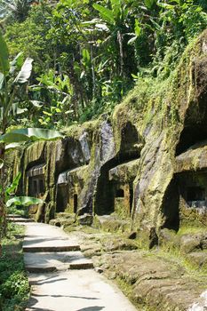 BALI, INDONESIA - DECEMBER 01, 2015: Tombs and temple of Gunung Kawi close to Ubud on December 01, 2015 in Bali, Indonesia