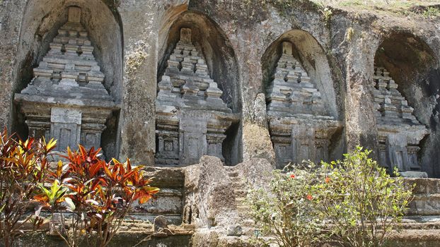 BALI, INDONESIA - DECEMBER 01, 2015: Tombs and temple of Gunung Kawi close to Ubud on December 01, 2015 in Bali, Indonesia