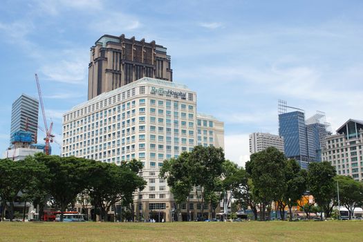 SINGAPORE, ASIA - MAY 14, 2015: Skyline of the metropolis Singapore on May 14, 2015 in Singapore, Asia