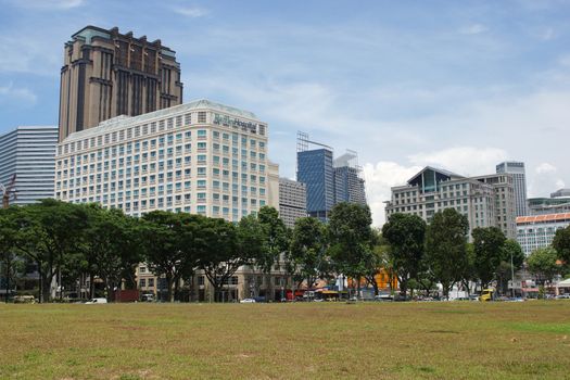 SINGAPORE, ASIA - MAY 14, 2015: Skyline of the metropolis Singapore on May 14, 2015 in Singapore, Asia