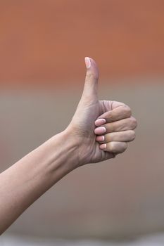 girl does the pointing hand movement