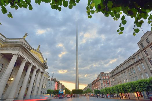 Spire in Dublin, Ireland in summer time