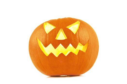 Halloween pumpkin head jack lantern with scary evil faces spook