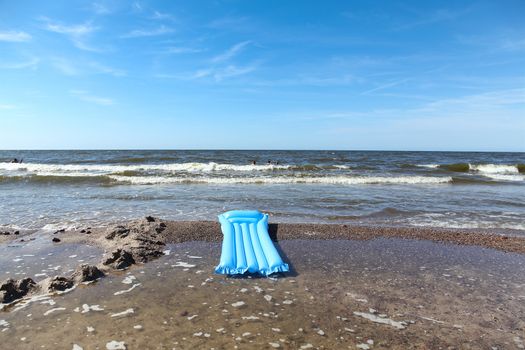 swimming mattress at the sea side