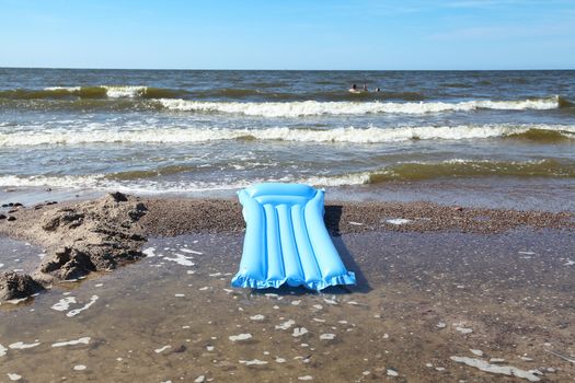 swimming mattress at the sea side