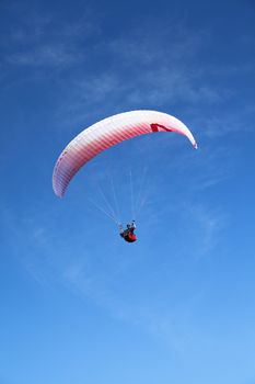 paraglider on the blue sky