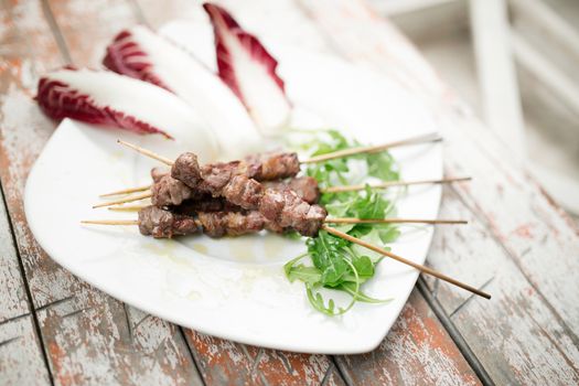 Arrosticini, typical sheep meat food of abruzzo