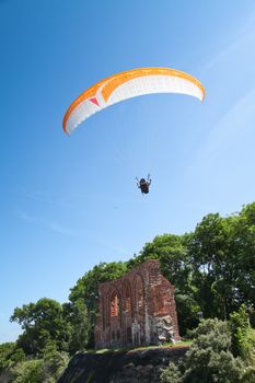 paragliding at the sea cost