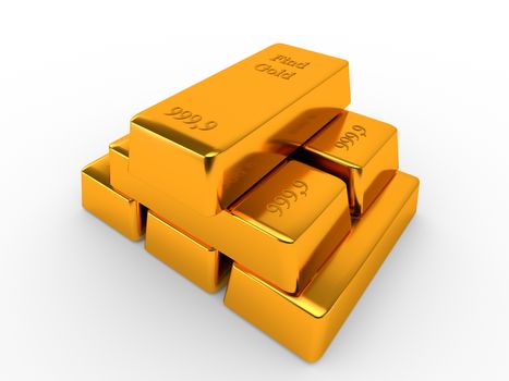 Bullions of gold lying on each other. Finance concept