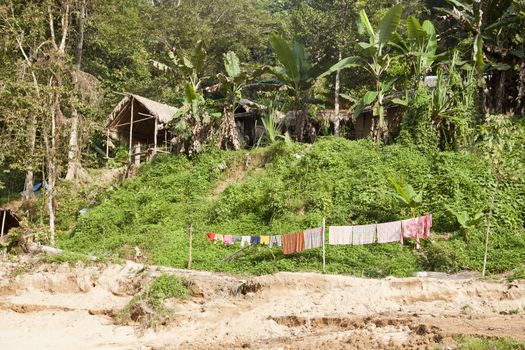 Malaysia.Tribal village in the upper Royal Belum rainforest.