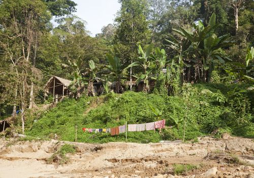 Malaysia.Tribal village in the upper Royal Belum rainforest.