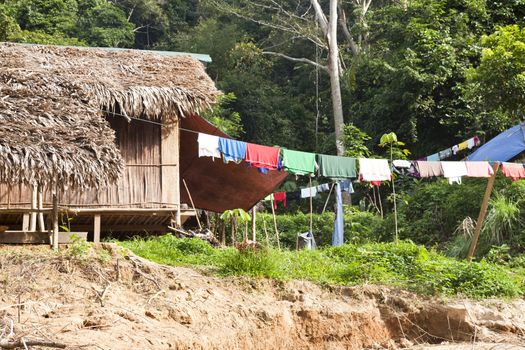 Malaysia.Tribal village in the upper Royal Belum rainforest.