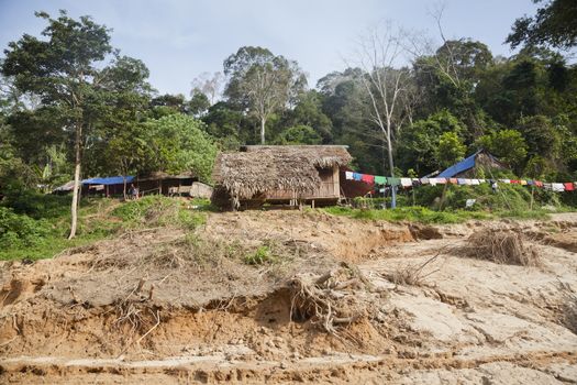 Malaysia.Tribal village in the upper Royal Belum rainforest.