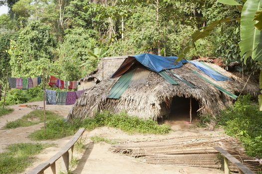 Malaysia.Tribal village in the upper Royal Belum rainforest.