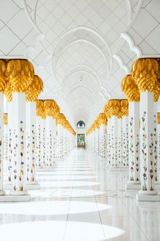 Sheikh Zayed Grand Mosque in Abu Dhabi, the capital city of United Arab Emirates