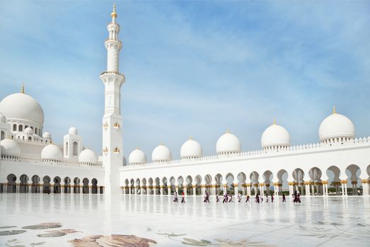 Sheikh Zayed Grand Mosque in Abu Dhabi, the capital city of United Arab Emirates