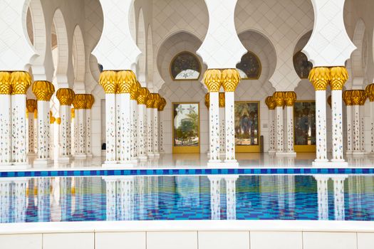 Sheikh Zayed Grand Mosque in Abu Dhabi, the capital city of United Arab Emirates